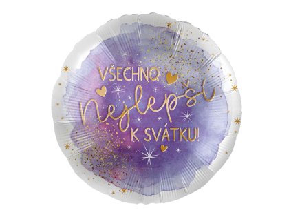 Balónek s českým textem Všechno nejlepší k svátku! 43cm