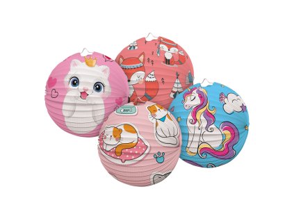Papírový lampion kulatý Dětský dívčí mix