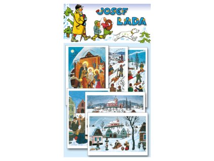Vánoční jmenovky na dárky Josef Lada, 6ks