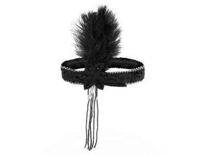 Retro čelenka Lady Feather černá