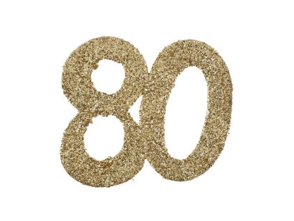 Dekorační čísla 80 zlatá, 6ks
