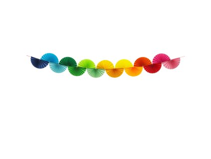 Papírová party girlanda vějířová Rainbow