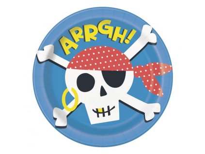 Papírové EKO party talíře Pirát, 8ks