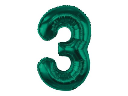 Nafukovací balón číslo 3 Forest Green 85cm