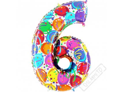 Nafukovací balón číslo 6 Party 102cm