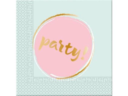 Papírové party ubrousky Party Pastel Mint, 20ks