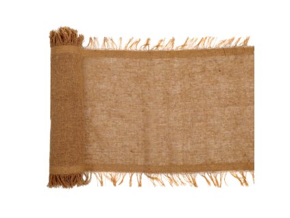 Stolová šerpa s třásněmi Natural skořicová