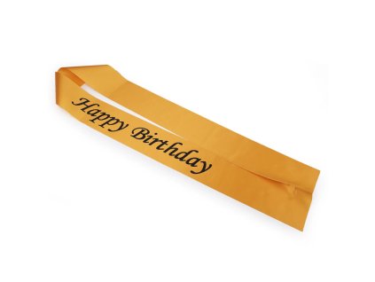 Narozeninová šerpa Happy Birthday zlatá