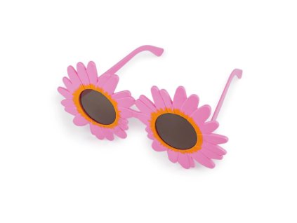 Vtipné Hippies brýle Kopretiny růžové