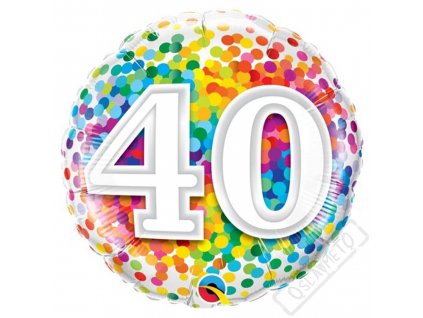 Narozeninový balónek Confetti číslo 40, 45cm