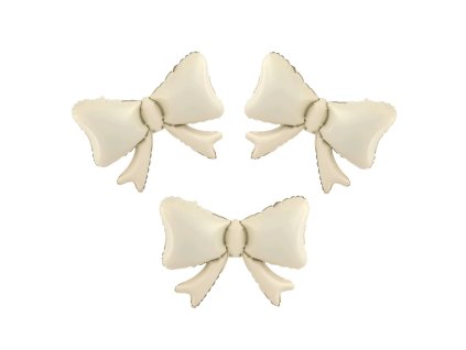 Nafukovací balónky Mašle mini krémové, 3ks