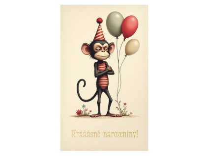 Blahopřání k narozeninám Cartoon Opice