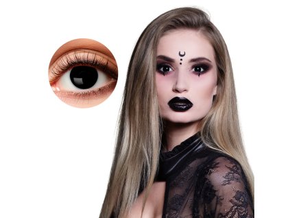 Kontaktní barevné čočky Witch černé, 2ks