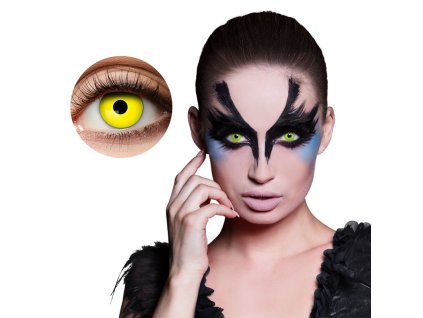 Kontaktní barevné čočky Zombie žluté, 2ks