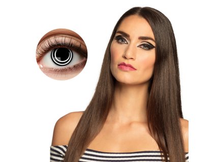 Kontaktní barevné čočky Hypnose černo-bílé, 2ks