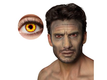 Kontaktní barevné čočky Vlkodlak žluto-červené, 2ks