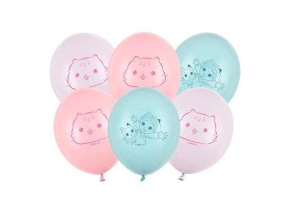 Latexové balónky s potiskem Gabby's Dollhouse, 6ks