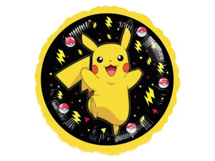 Nafukovací balónek fóliový Pokémon Pikachu Black 43cm