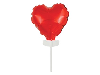 Nafukovací balónek se zápichem Srdce červené 8cm