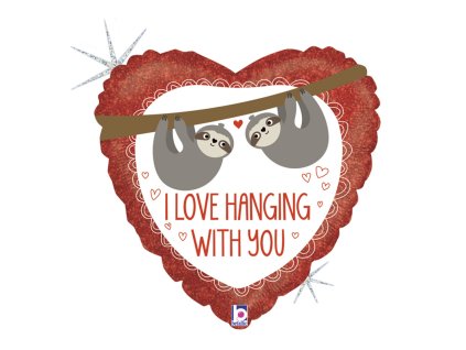 foliovy balonek srdce lenochodi 46cm