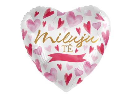Balónek s českým textem Miluju Tě srdce 43cm