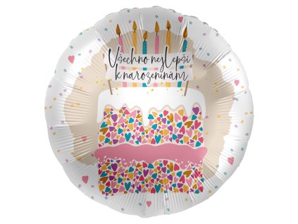 Balónek s českým textem Všechno nejlepší Dort 43cm