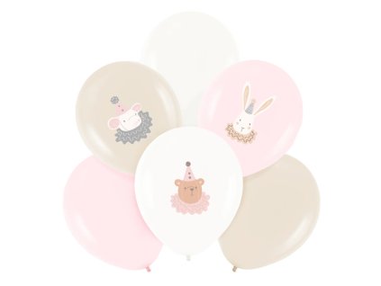 Latexové balónky Baby party Pastel Pink, 6ks