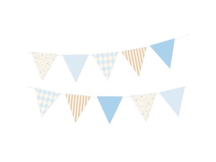 Papírová vlaječková girlanda Baby party modrá