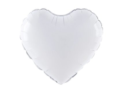 Fóliový balón srdce bílé 45cm