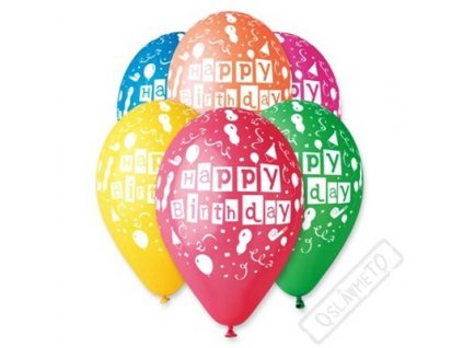 Latexový balónek s potiskem Birthday party