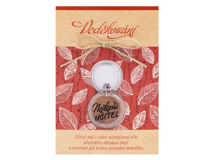 Blahopřání s klíčenkou Poděkování panu učiteli