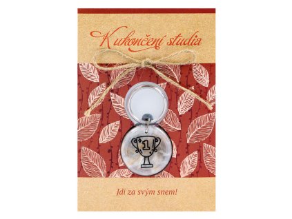 Blahopřání s klíčenkou K ukončení studia