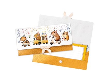 Dárková obálka na peníze nebo poukaz Kapybary