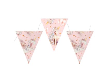 Papírová vlaječková girlanda Jednorožec Magic