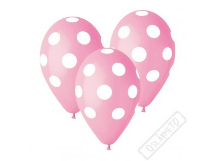Latexový balónek s puntíky růžový