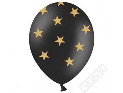 Latexový balónek s potiskem Stars Black