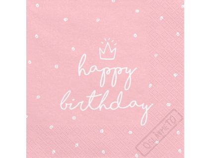 Papírové ubrousky Birthday Style růžové