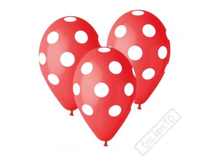 Latexový balónek s puntíky červený
