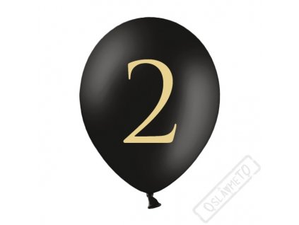 Nafukovací balónek latexový s číslem 2 černý