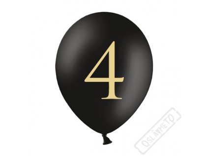 Nafukovací balónek latexový s číslem 4 černý