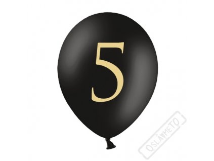 Nafukovací balónek latexový s číslem 5 černý
