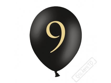 Nafukovací balónek latexový s číslem 9 černý