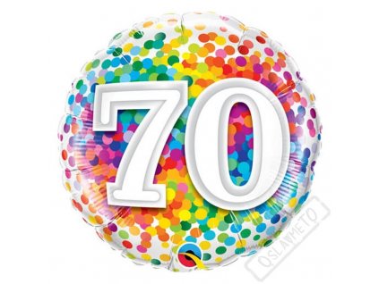 Narozeninový balónek Confetti číslo 70, 45cm