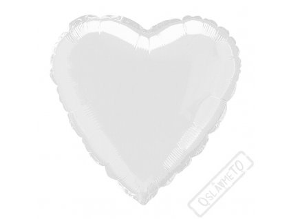 Nafukovací balónek fóliový Srdce bílé 45cm