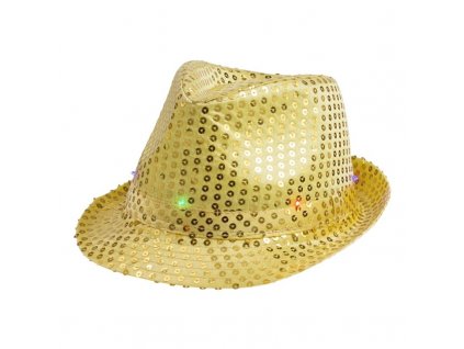 Svítící klobouk Pop Star zlatý