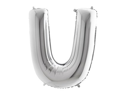 Nafukovací balón stříbrný písmeno U 101cm