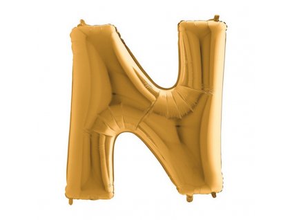 Nafukovací balón zlatý písmeno N 102cm