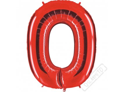 Nafukovací balón číslo 0 červený 102cm
