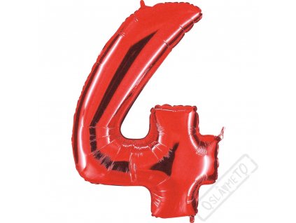 Nafukovací balón číslo 4 červený 102cm