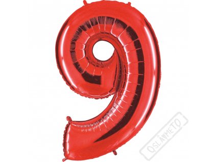 Nafukovací balón číslo 9 červený 102cm